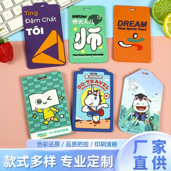 Acrylic Cartoon Pvc Soft Plastic Card Holder Portable Boarding Pass Luggage Tag Suitcase Tag Wholesale Can Be Customized