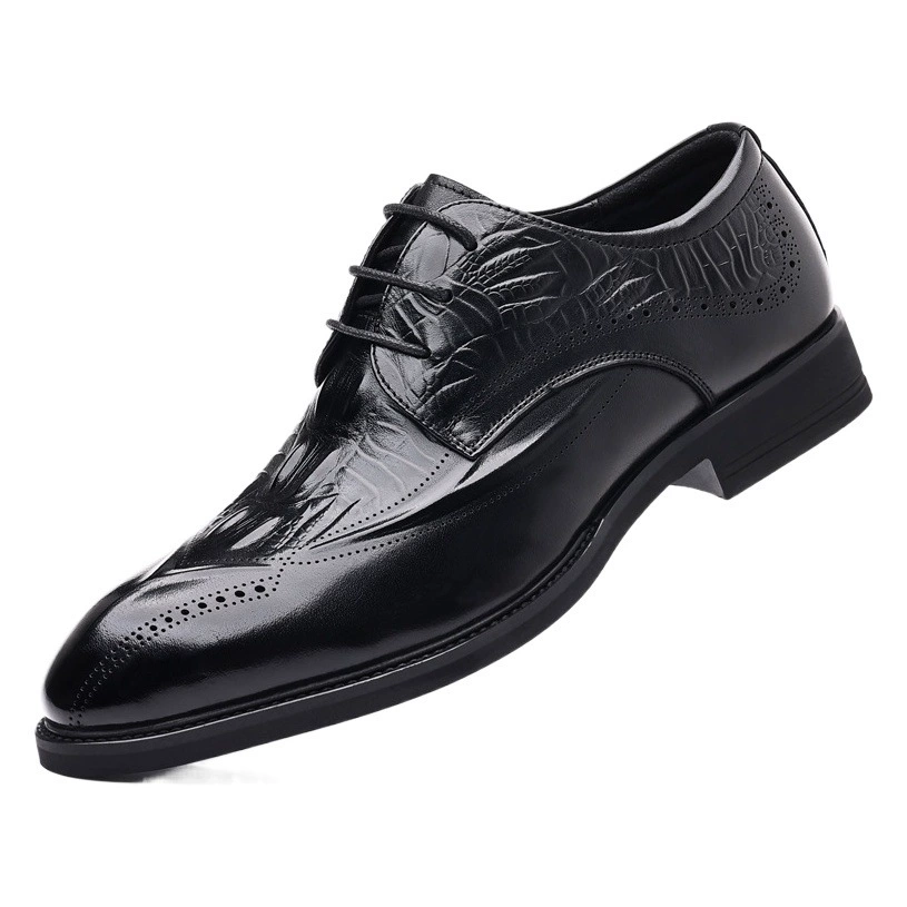 Листья кожаные мужские туфли в английском стиле кожаные туфли Брок резные туфли с крокодиловым принтом мужские деловые кожаные туфли