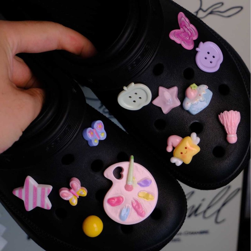 新しい夏のドーパミンかわいい下駄靴花靴バックル diy 靴アクセサリーアクセサリー適応クロス装飾|undefined