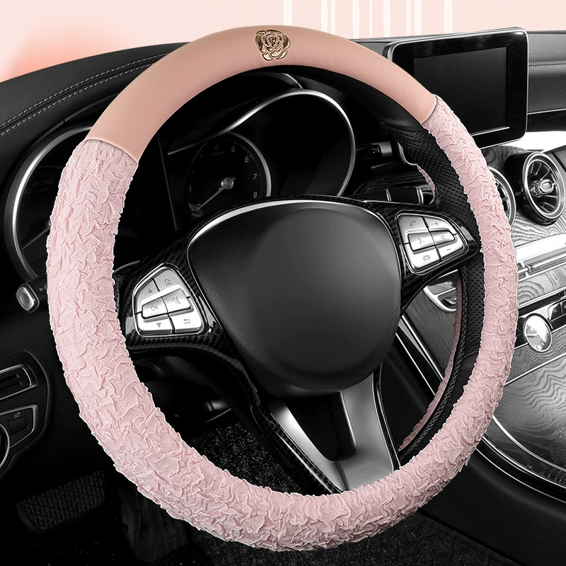 Автомобильный комплект рулевого колеса Камелия кружево богиня четыре сезона универсальная дышащая нескользящая всасывающая пота оптовая продажа