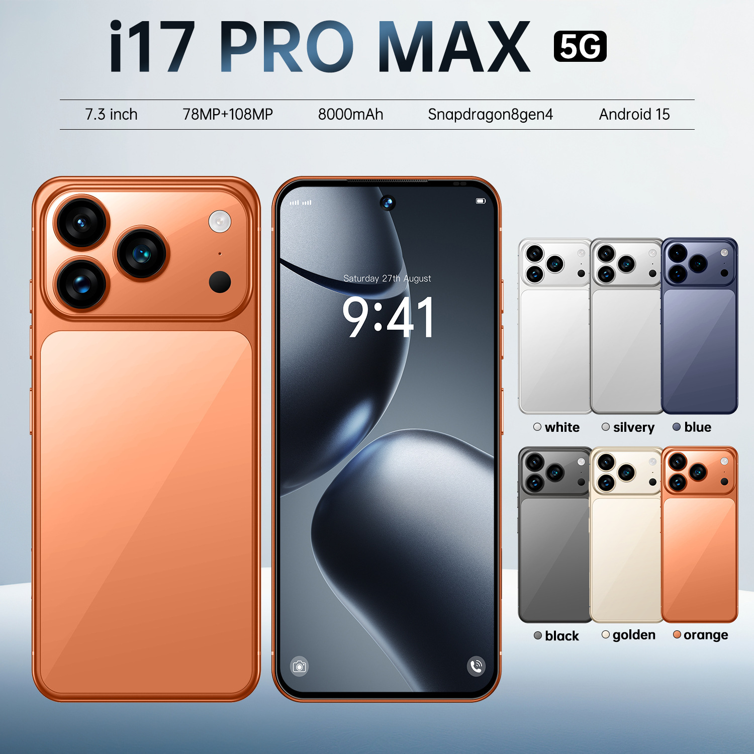 Cross-Border Tk Popular Mobile Phone I17 Pro Max Android Real 4g Real Eight-Core Large Screen Smartphone 16+1Tb