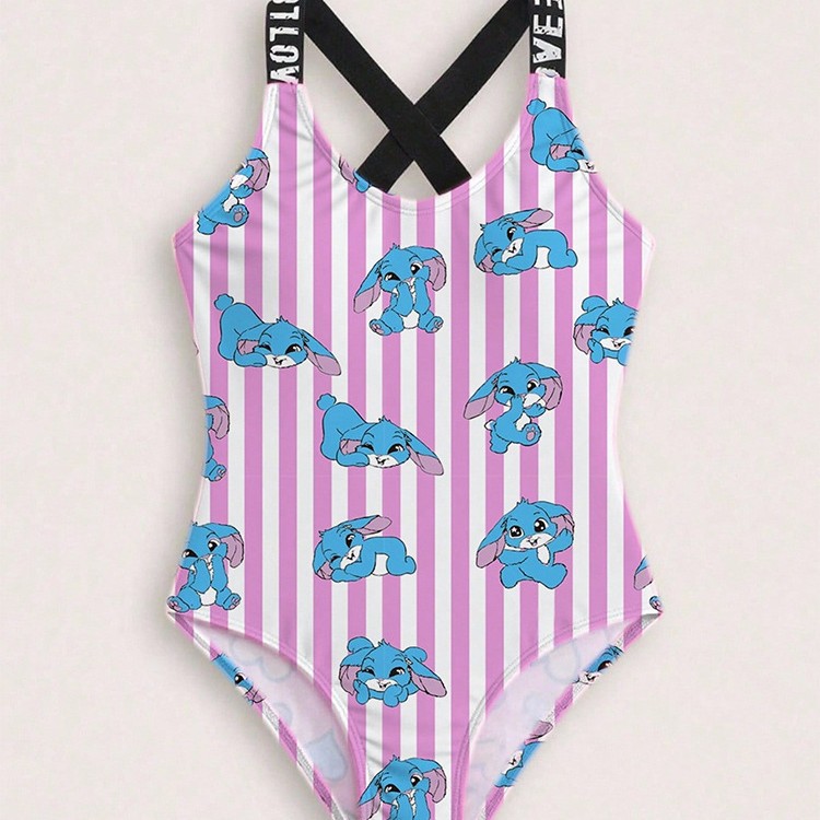 Children's Swimsuit Cute Cartoon Style One Piece Swimwear For Medium And Large Kids Hot Spring Resort_voghion.com