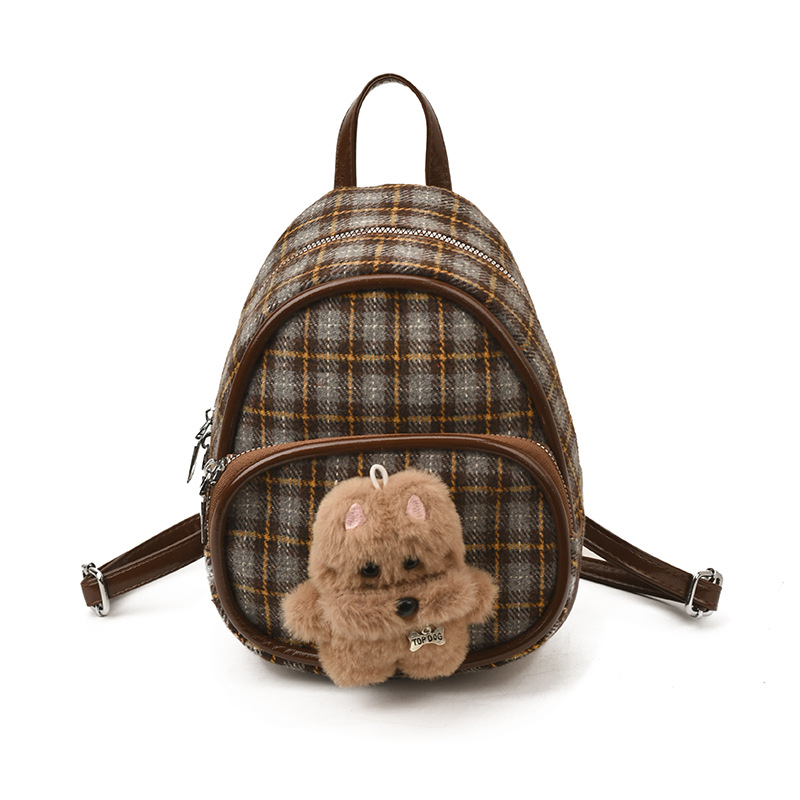 Caricaturas lindas perros, mochila para niños y niñas, mini mochila a cuadros para bebés, nueva mochila para niños 2025