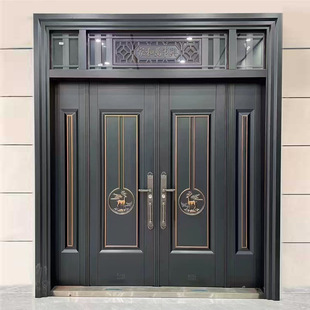 Zinc Alloy Villa Door, Rural Self-Built House Door, Entrance Door, Rural Entrance Door, Household Hall Double Door