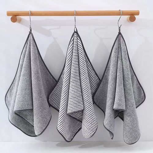 Bamboo charcoal fiber towel absorbs water and thickens for adult household bathing and lint-free soft face towel manufacturer wholesale