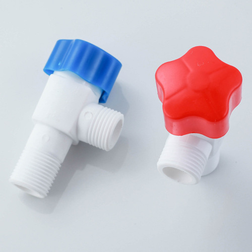 Quick-open plastic faucet angle valve, 4-inch porcelain white triangular valve, PPR manufacturer-supplied ceramic valve core for engineering use