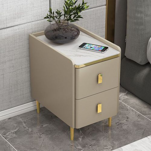 Zsr Solid Wood Bedside Table Small Minimalist Modern High-End Refined Luxury Ins Fashionable Bedroom  New Arrival Narrow Style