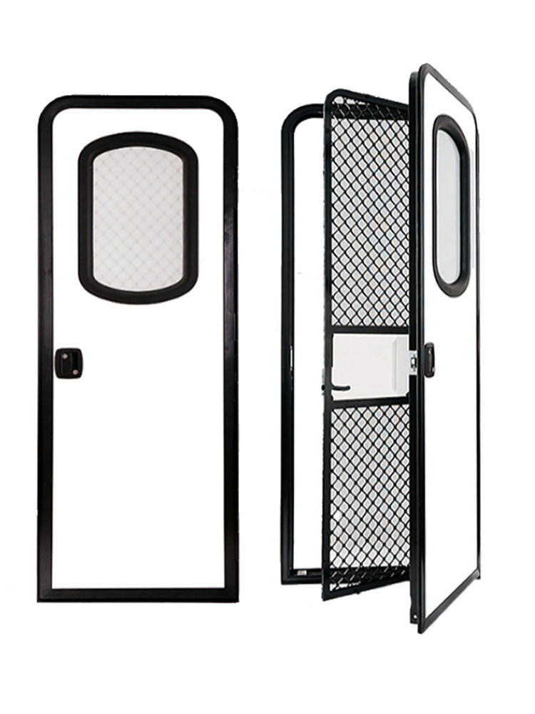 房车门拖挂车铝合金乘客门配件方舱集装箱改装门带防蚊尺寸可