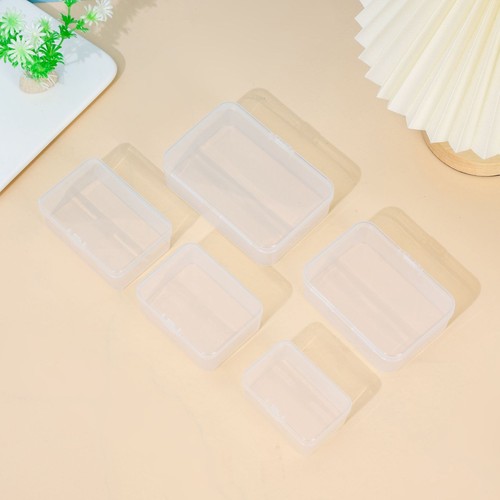 Square rectangular transparent plastic box parts accessories fishhook buttons jewelry dot diamond pearl packaging storage box