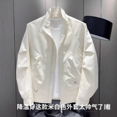 【有内衬】春秋爆款简约工装休闲外套男潮流时尚宽松百搭立领夹克