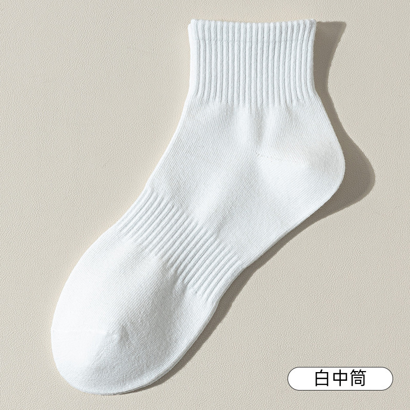 諸暨ソックス メンズ 綿 吸汗 通気 抗菌 防臭 ミッドカーフソックス ウエストゴム 毛玉防止 スポーツソックス|undefined