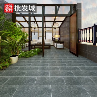 仿青石板别墅庭院地砖户外院子花园地板砖磨砂面室外防滑露台瓷砖-阿里巴巴
