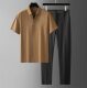 Free Shipping Summer Ultra-thin Silky Ice Silk Seamless Adhesive Short-sleeved Shirt suit Business Leisure Sports