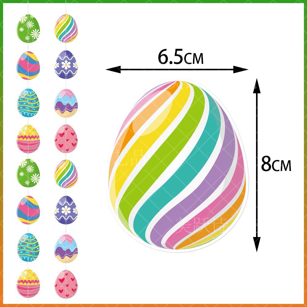 Nuevo conejo de Pascua decoración del partido colorido huevo colgante de Pascua escena diseño decoración adornos