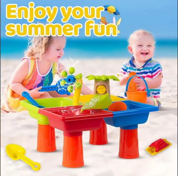 Grandes ventas transfronterizas, juegos de interior y al aire libre, juego en la playa, juego en el agua, juego en la arena, herramientas de pala, mesa de playa, mesa de arena