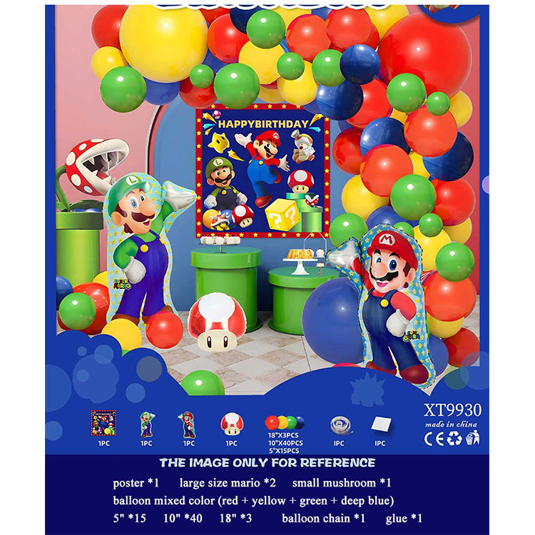 Fiesta de cumpleaños redonda escena diseño decorativo globo traje de juguete para niños globo de aluminio letras y números