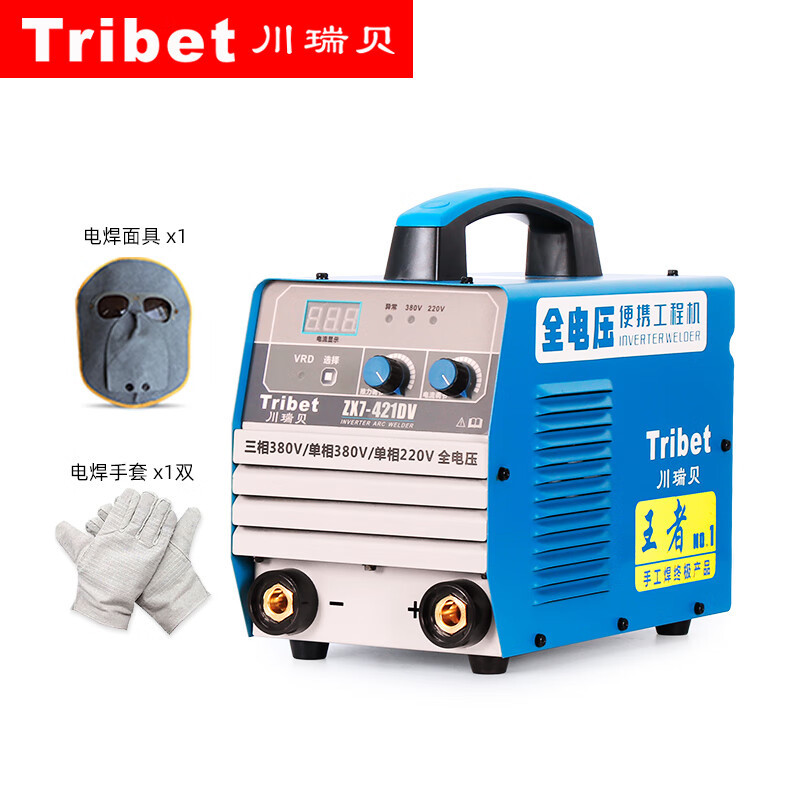 川瑞贝ZX7-421DV手工电焊机双电压工业级逆变焊机小机身宽电压焊