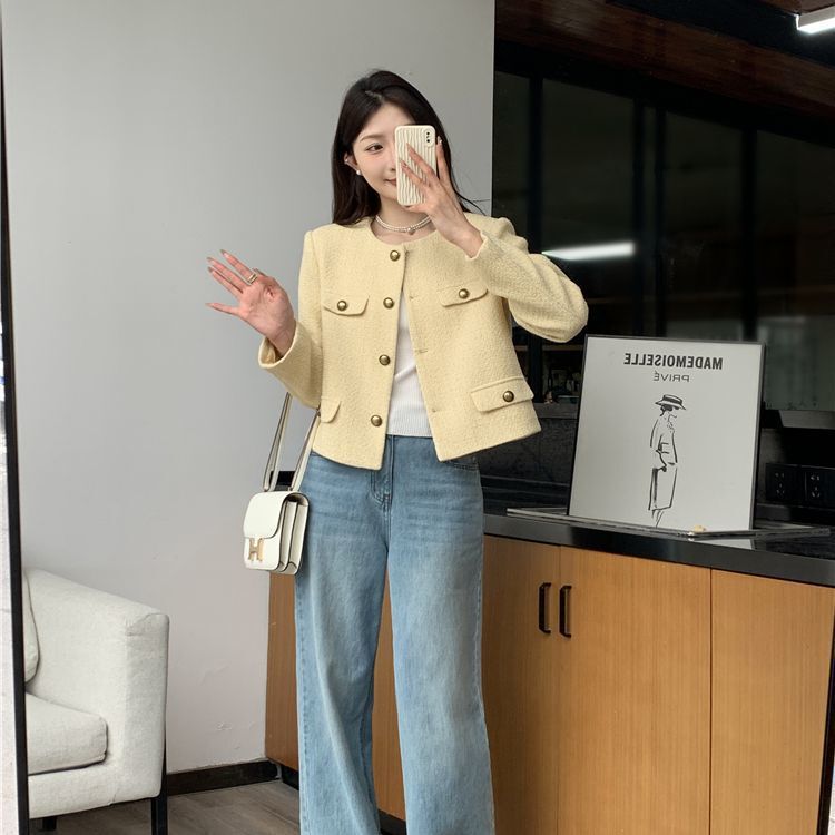 黄色短款小香风外套女2025年秋季新款高级感宽松百搭上衣夹克|undefined