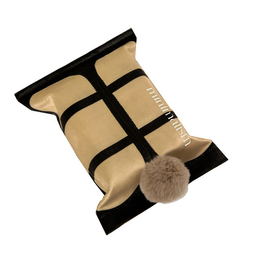 High-end Paper Towel Holder Striped Storage Home Living Room Bedroom Car Paper Towel Cover Storage Box Dining Table Paper Towel Bag