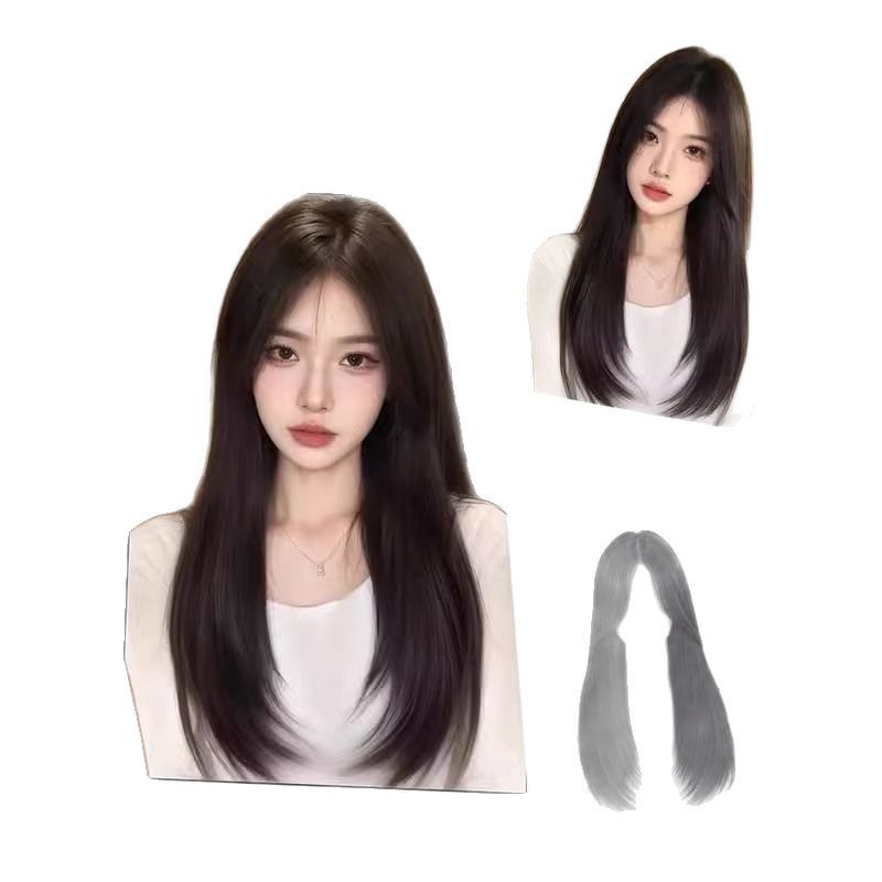 不用戴发网中分手织蕾丝假发女全头套遮白发增发量头顶补发假发片|undefined