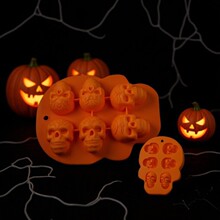 跨境新款万圣节硅胶蛋糕模六连体万圣节硅胶蛋糕模圣诞