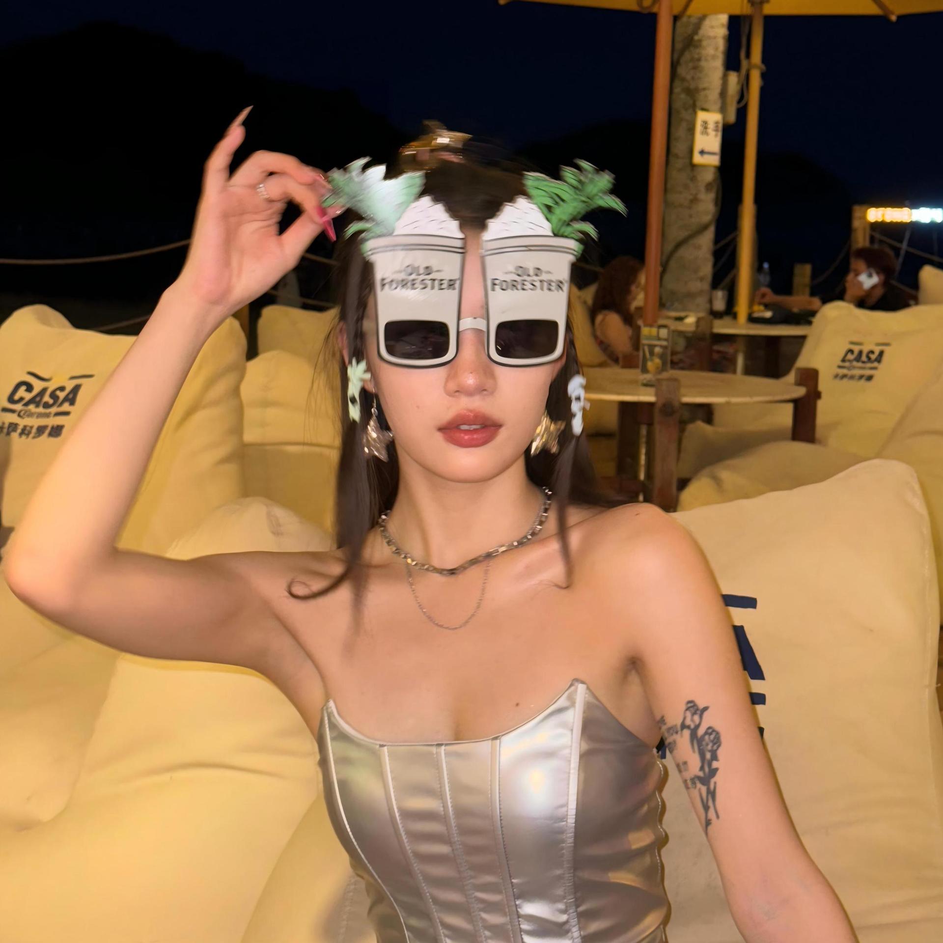 Gafas de Fiesta con Forma de Copa de Plástico PC Decorativas para Fiesta de Playa y Fotos