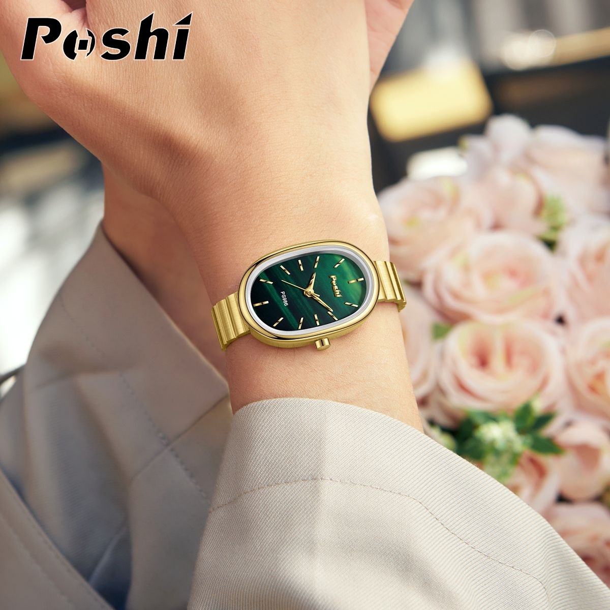 Nuevo reloj de mujer de moda para mujer, cinturón de acero para mujer, estilo ins, pulsera ovalada de alta gama, reloj de cuarzo de todo fósforo para hombre