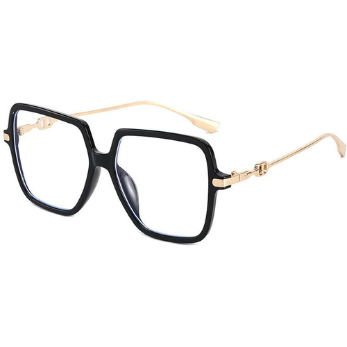 直供防蓝光欧美平光镜护目眼镜跨境时尚大框金属眼镜架