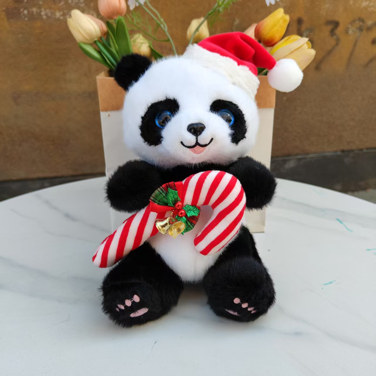 Regalos de Navidad Papá Noel juguetes de peluche bufandas rojas lindas pingüinos osos polares muñecas al por mayor