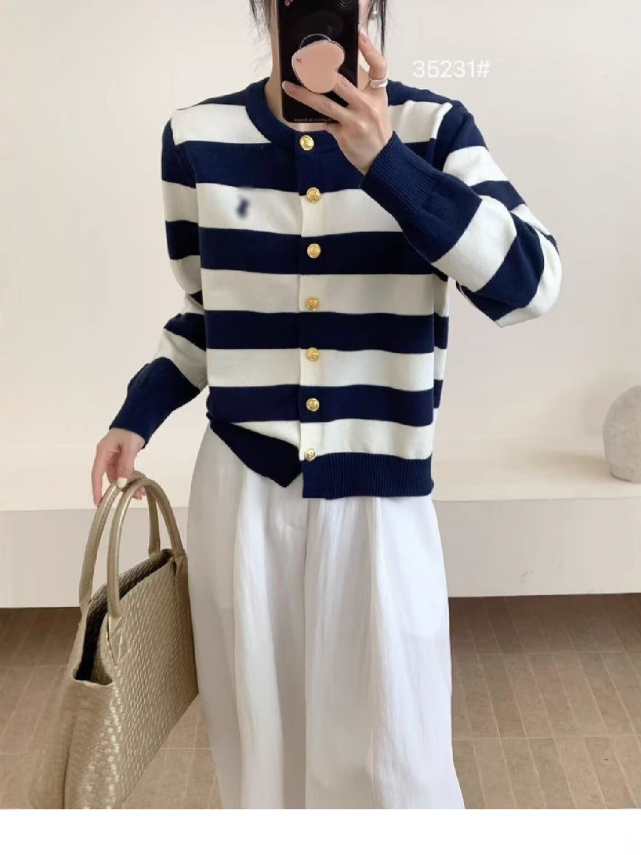 Navy Blue Zolaqli Trikotaj Hırka və Sviter