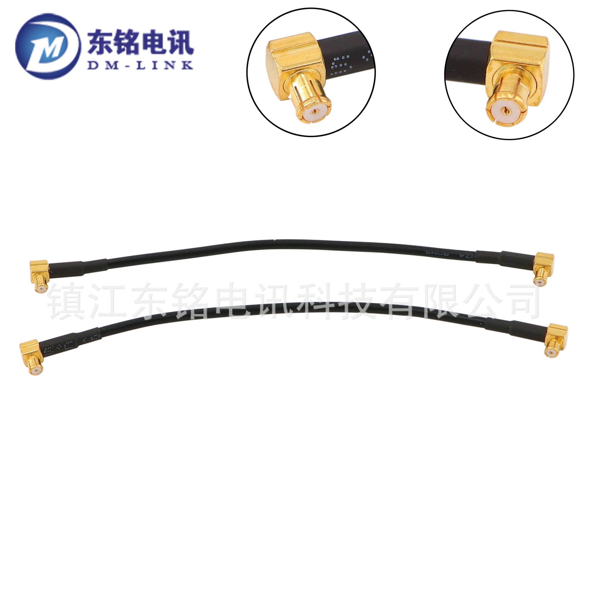 射频同轴连接线反极MCX弯公头母针转反极MCX弯公头母针接RG174线