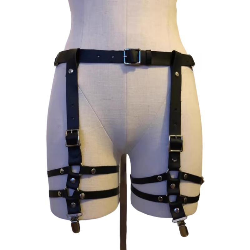 European and American Style Sexy Women's Leather Garters, Dark Gothic Punk One-Piece Bondage Thigh Ring Performance Pure Lust Garters European and American Style Sexy Women's Leather Garters, Dark Gothic Punk One-Piece Bondage Thigh Ring Performance Pure Lust Garters