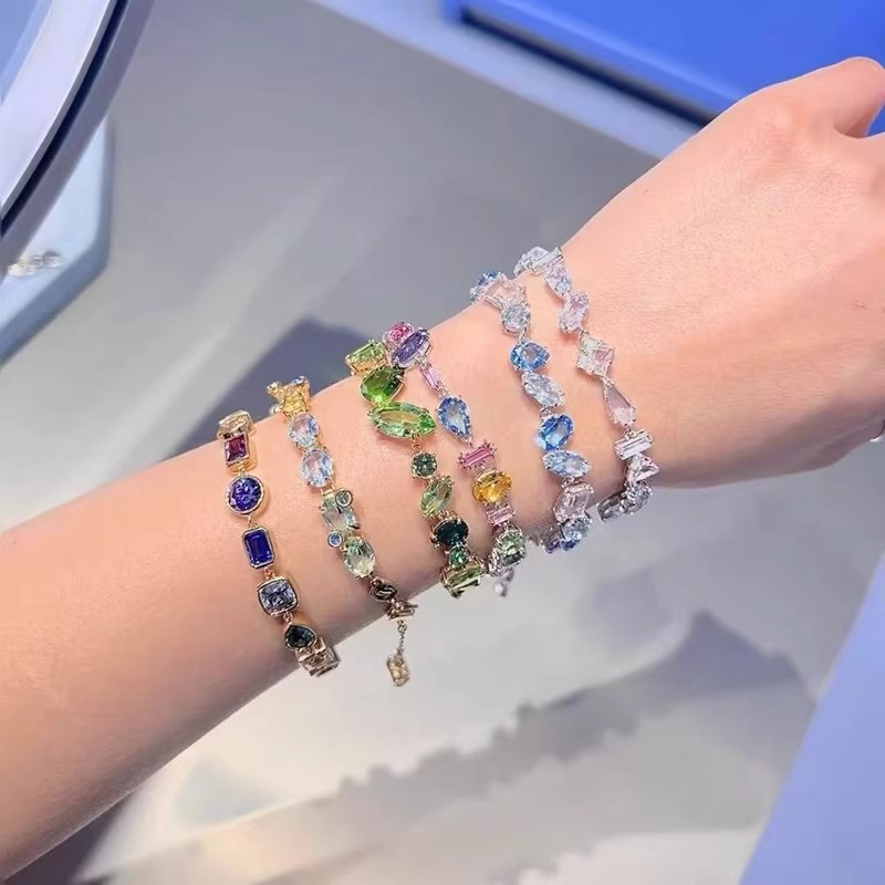 王一博同款系列Matrix Tennis手链女 奥地利水晶简约几何手链批发