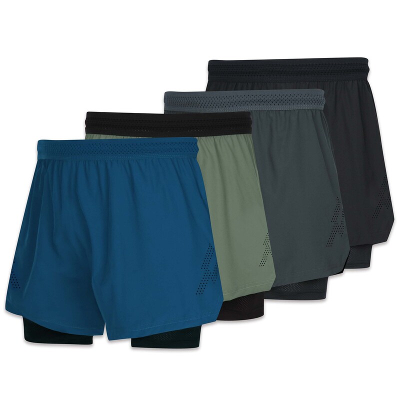 Men's Summer Sports Shorts, Faux Two-Piece, Double-Layer, Professional Fitness Running Track and Field Outdoor Quick-Dry Three-Quarter Length Shorts, Anti-Exposure Men's Summer Sports Shorts, Faux Two-Piece, Double-Layer, Professional Fitness Running Track and Field Outdoor Quick-Dry Three-Quarter Length Shorts, Anti-Exposure