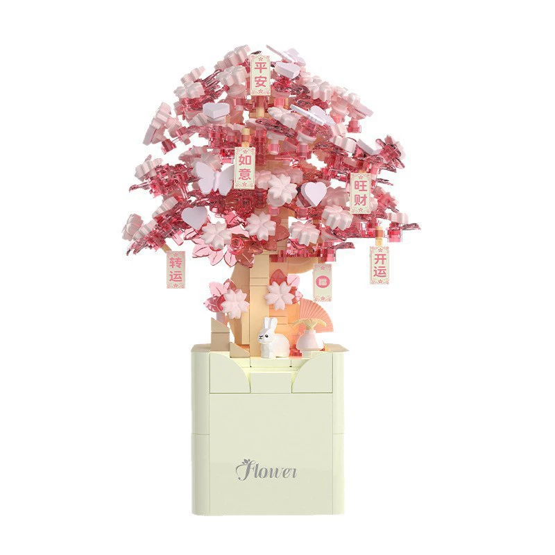 Constructor, brainteaser, handle for mother's day, DIY, bouquet, cherry tree, Birthday gift