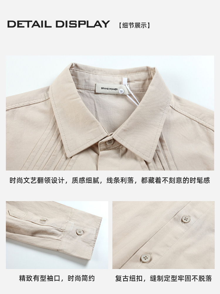 Hombres de otoño nueva camisa de solapa de manga larga hombre camisa de algodón de alta calidad casual chaqueta para hombre