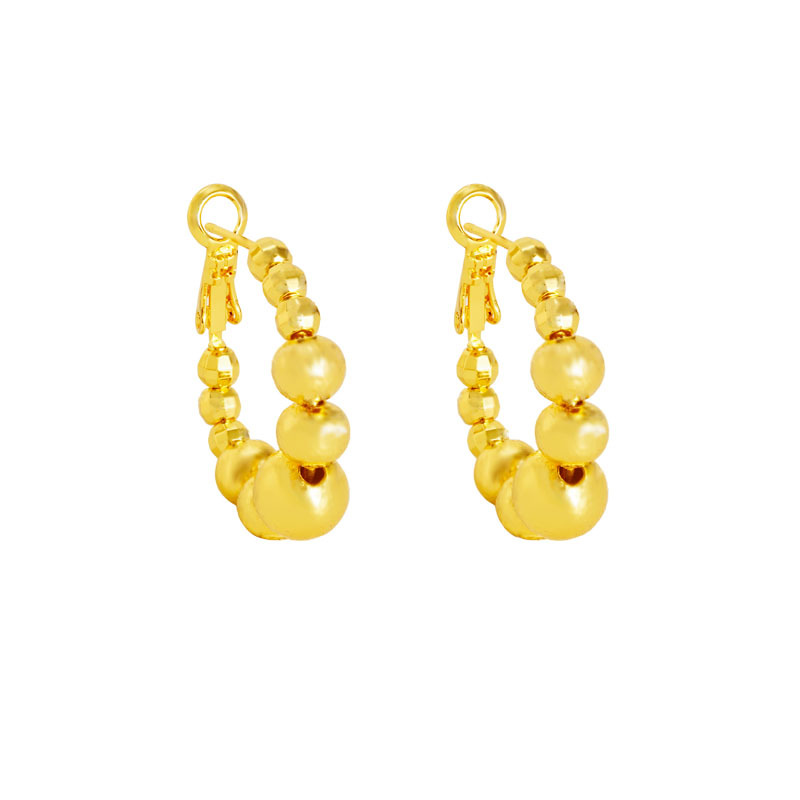 Pendientes de oro de arena antigua transfronteriza, diseño personalizado, perla, temperamento, aretes, lujo ligero femenino, durante mucho tiempo, sin decoloración