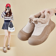 加绒高帮雪地靴女2024冬季新款学生ins韩版保暖休闲厚底增高XFL35