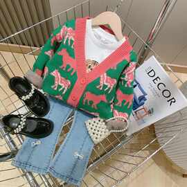 春秋新款儿童针织毛衣开衫外套儿童打底上衣秋装