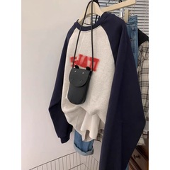 【胖妹妹】韩系复古长袖卫衣女春秋宽松百搭松弛感休闲外套上衣服