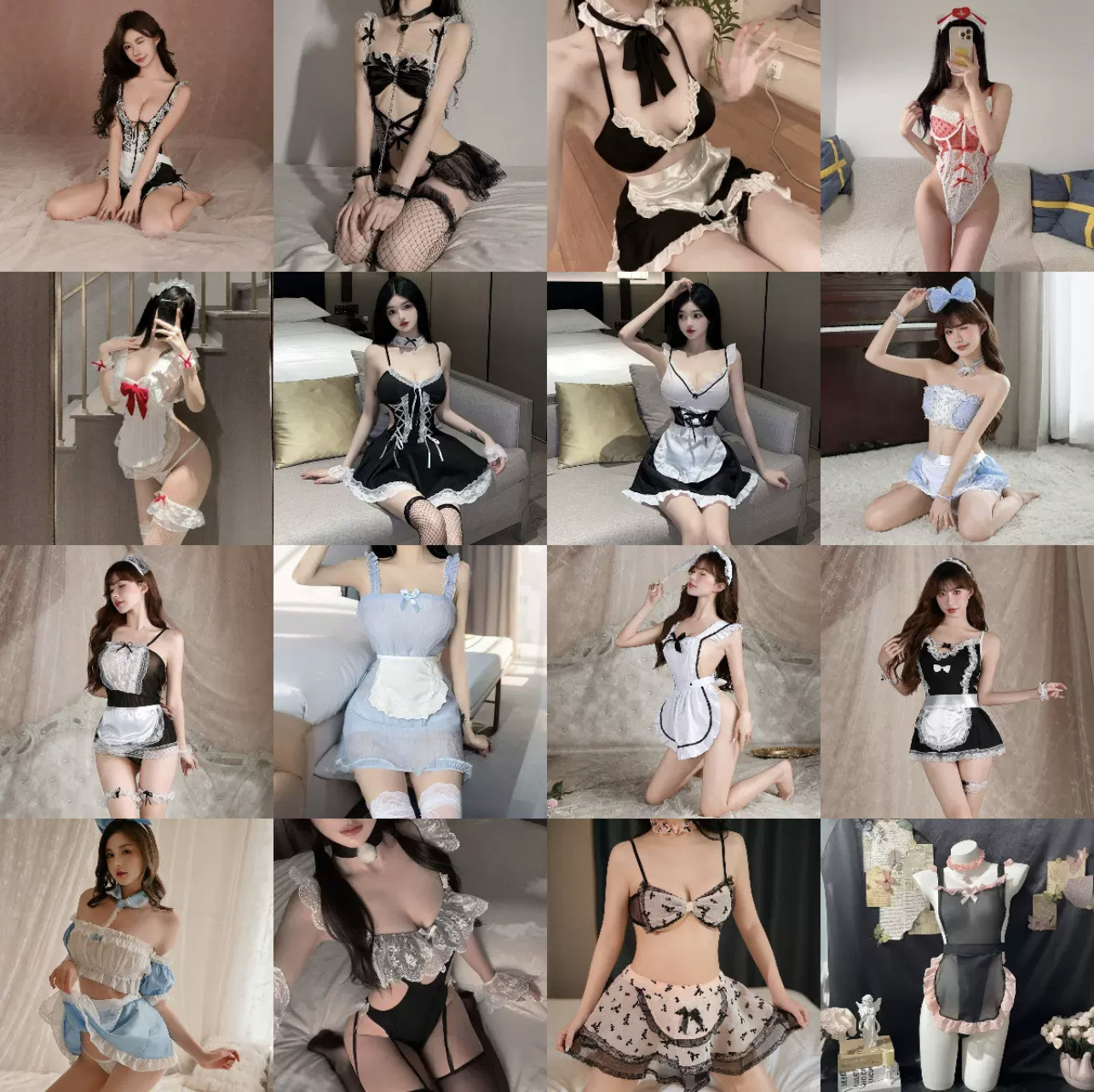 金宵情趣性感内衣蕾丝诱惑女仆女佣火辣镂空床上攻速裙大码qqny