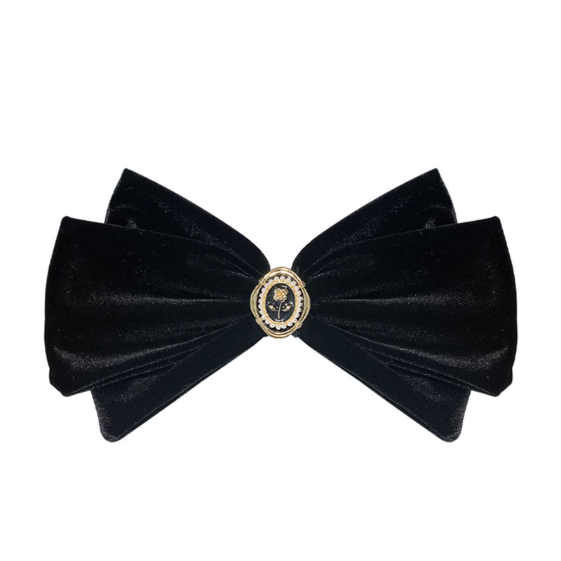Französische High-End-Haarspange in Schwarz für Damen mit übergroßer Schleife, Tiara, Haarspange im koreanischen Stil für den Hinterkopf, elegante Haarspange_voghion.com