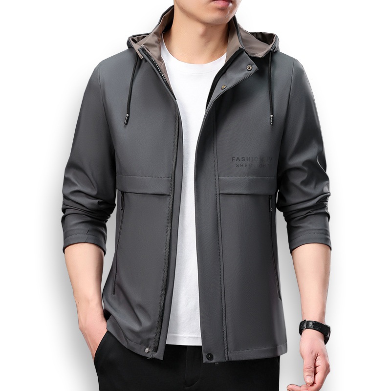 2025秋冬季新款加厚中年男士可脱卸帽休闲外套爸爸装夹克一件代发