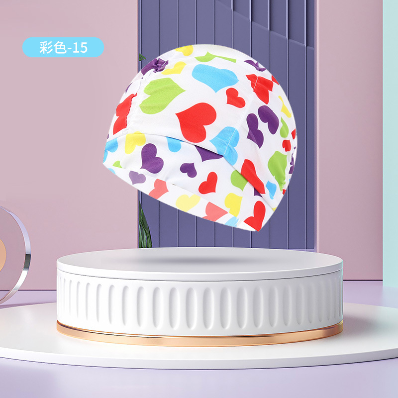 Sombrero de tela de natación adulto unisex cuidado del cabello protección del oído gorro de natación moda no-apriete cabeza plisada gorro de natación al por mayor