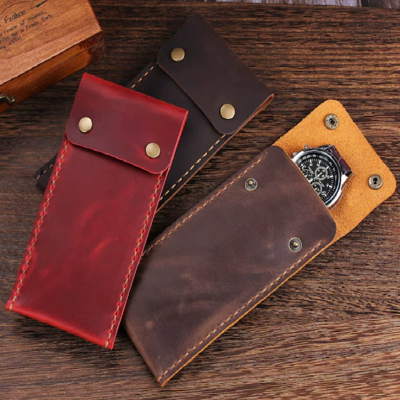 Сумка для хранения часов из искусственной кожи в стиле ретро, ​​портативная многофункциональная сумка для хранения часов с защитой от царапин