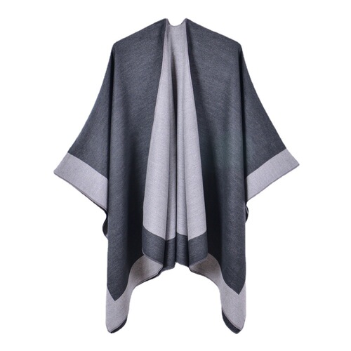  New Women's Spring Scarf Shawl Fashion Versatile Solid Color Four Seasons Imitation Cashmere Slit Cape Amazon