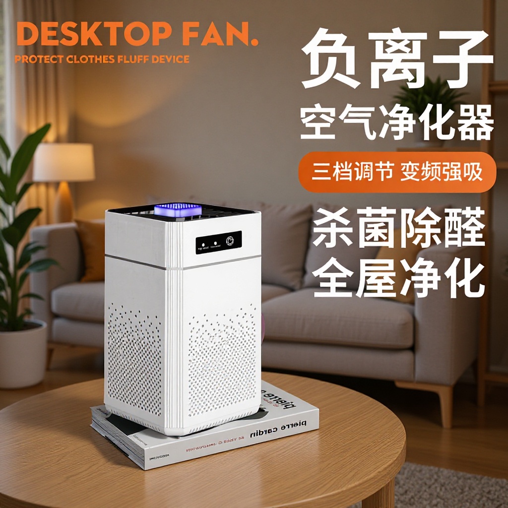 Cross-Border Air Purifier Household Negative Ion Filter USB Office Portable Smart Odor Deodorizer