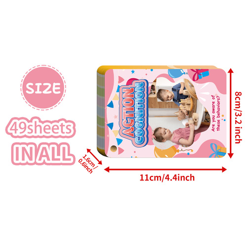 49 pieces/bag Baby Realistic Behavior Cognitive Training Cards Cross-border Amazon Educational Toys Preschool Education Flash Cards
