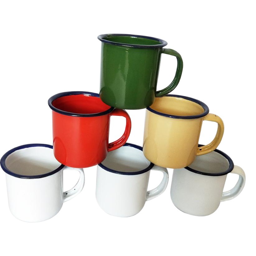 Taza gruesa del esmalte del color de los 6CM, taza del hierro, pote caliente, tarro retro nostálgico del esmalte, LOGOTIPO impreso