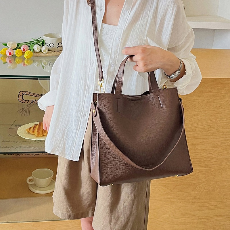 Bolso para mujeres 2026 nuevo litchi patrón de viaje de mano bolso de mano multicapa bolso de hombro de alta calidad